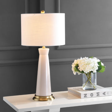 Hartley 29" Ceramic Column LED Table Lamp - JONATHAN Y